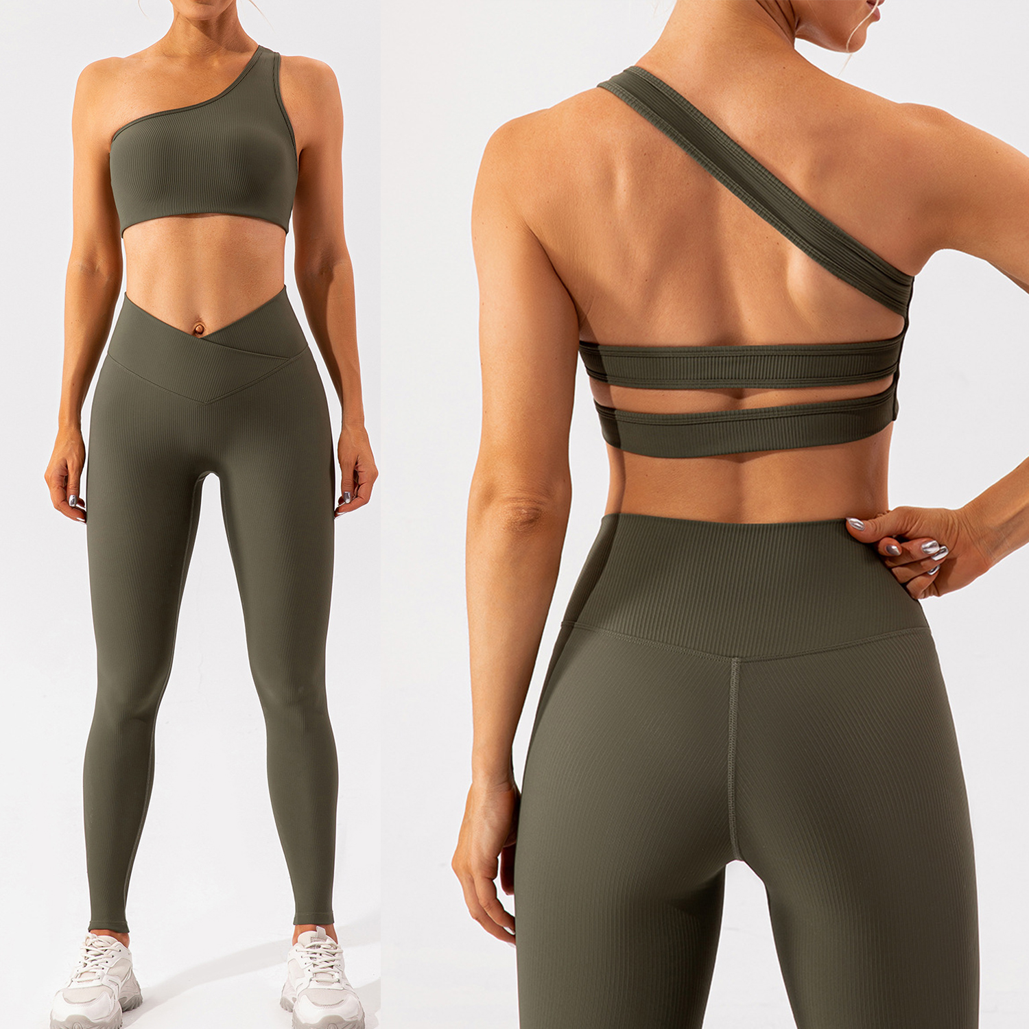 2023 nuevo estilo, ropa de yoga sin costuras para fitness, sujetador deportivo ajustado de alta elasticidad para mujer, conjunto de mallas para correr, venta al por mayor